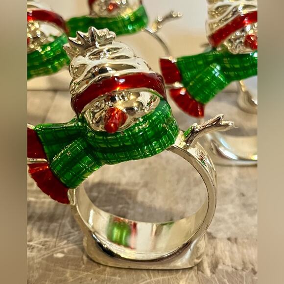 International Silver Company silver plated snowman napkin rings, set of 12 - Picture 4 of 10